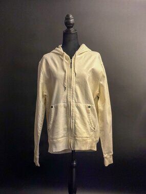 True Religion Cream Zip-Up Hoodie